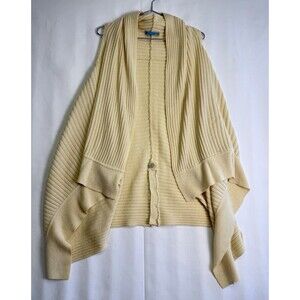 alice + olivia Beige Solid Crew Neck Long Sleeve Ribbed Knit Wool Sweater S